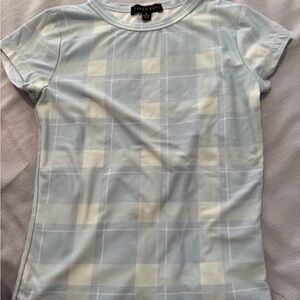 Tadd + Rosie Light Blue Plaid Short Sleeve Tee